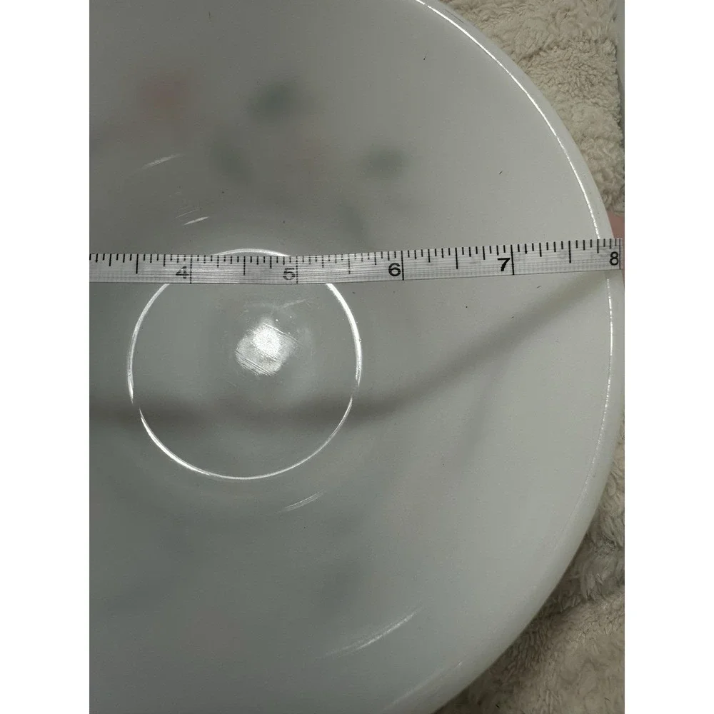 Vintage Federal Glass Co. Apple Blossom Ovenware Painted White Milk Glass 8